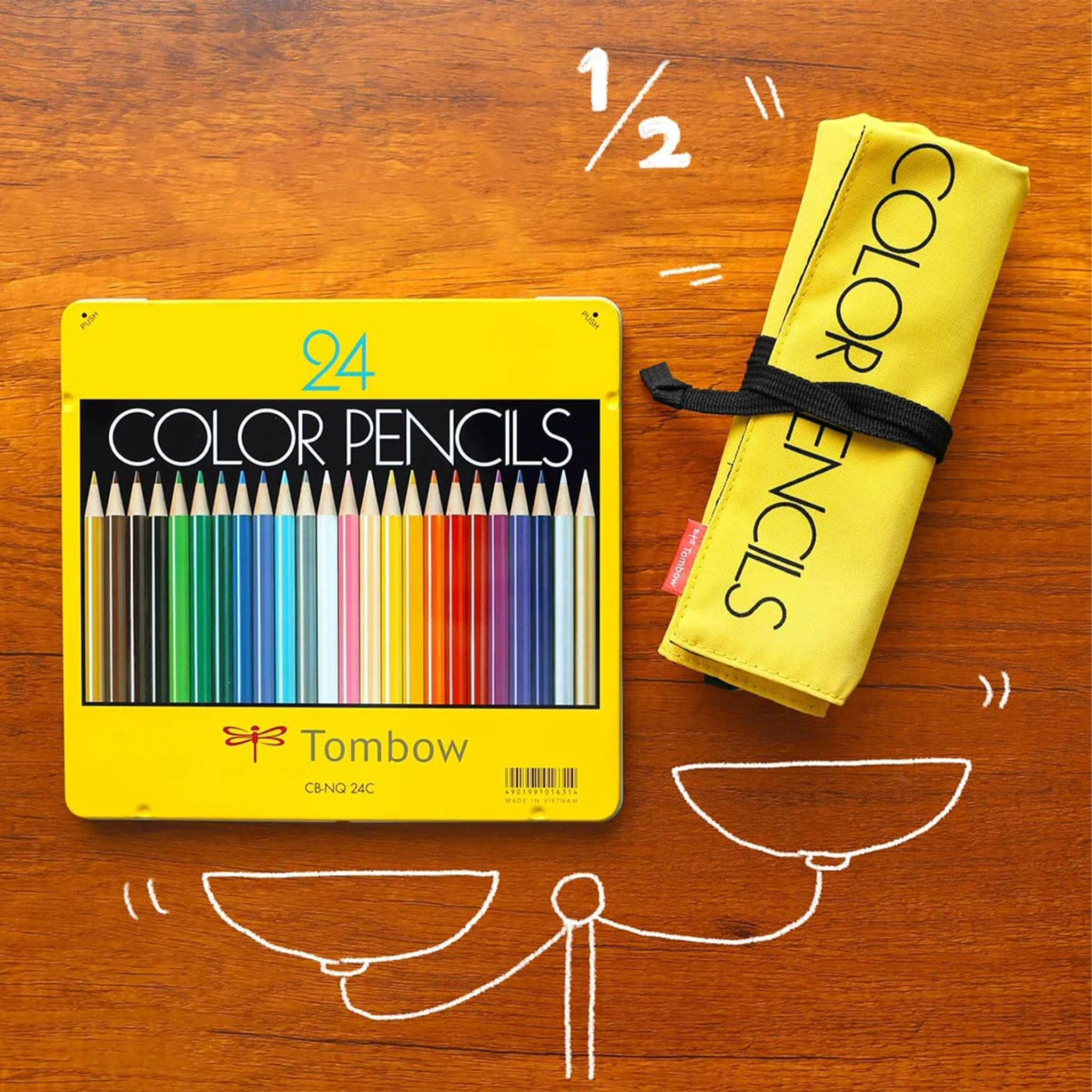 Color Pencil Sets w/ Roll Case & Mini Sharpener / Tombow - Image 4