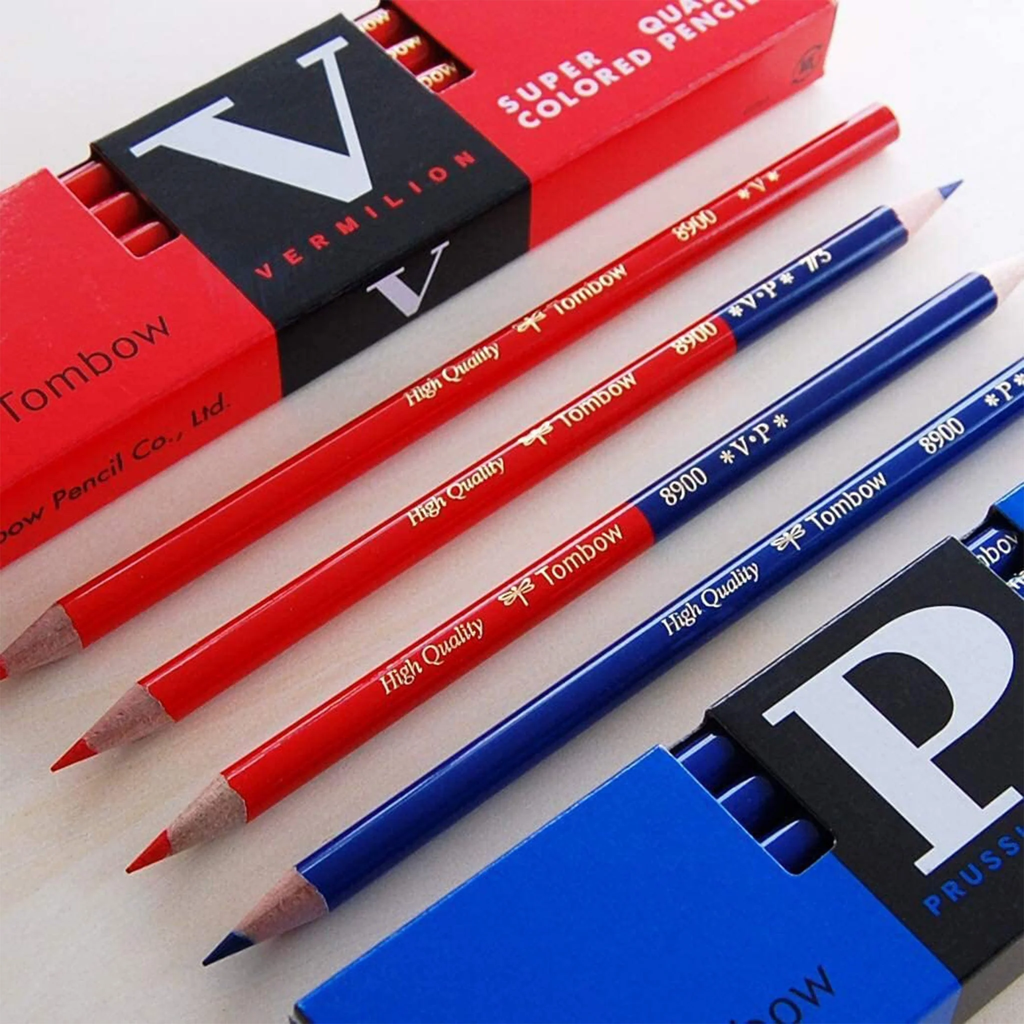8900 Red & Blue Colored Wooden Pencils 1 Dozen Packs / Tombow - Image 3