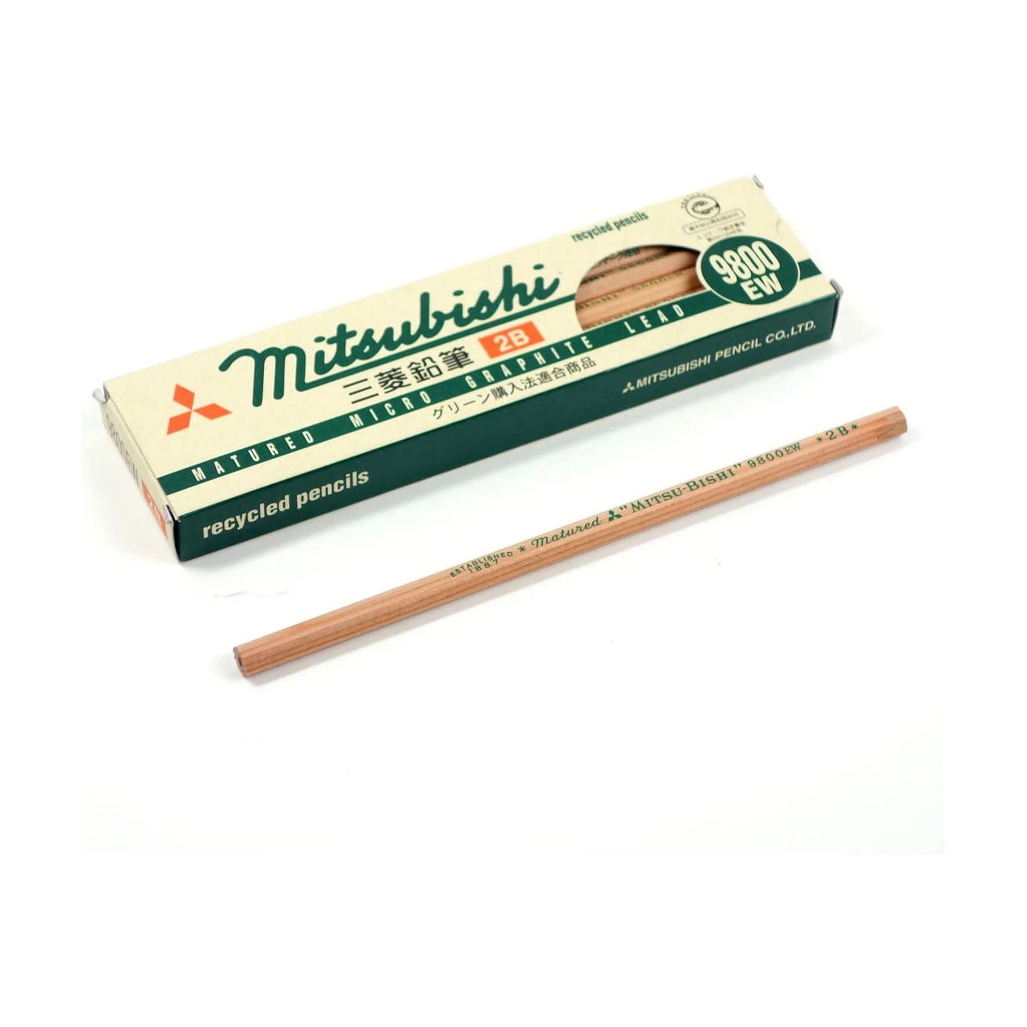 9800 EW Wooden Pencils 1 Dozen Pack / uni Mitsubishi Pencil - Image 2