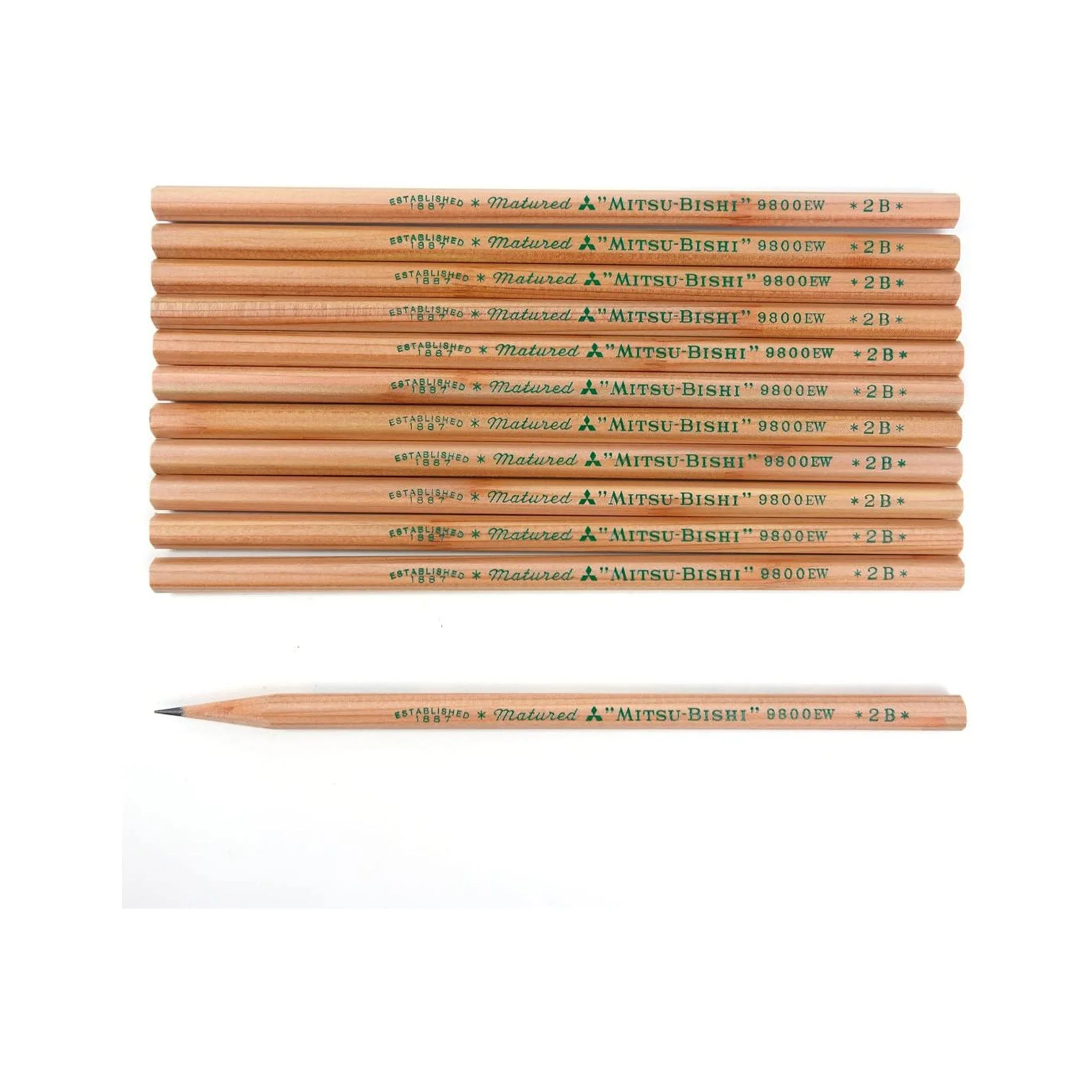 9800 EW Wooden Pencils 1 Dozen Pack / uni Mitsubishi Pencil - Image 3