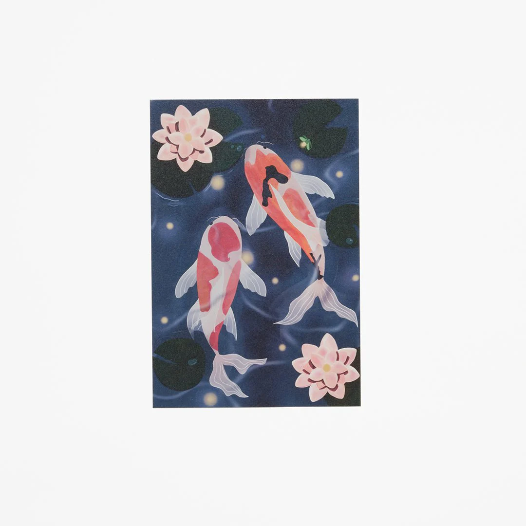 "A Pair of Koi" Washi Postcard by Celia / Bungu - Image 3
