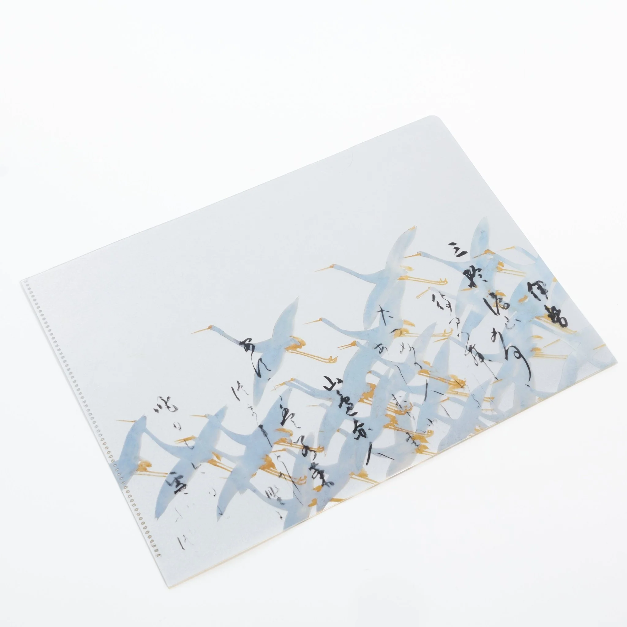 Anthology with Cranes and Thirty-Six Immortal Poets Silver Foil A4 Clear File  / Benrido