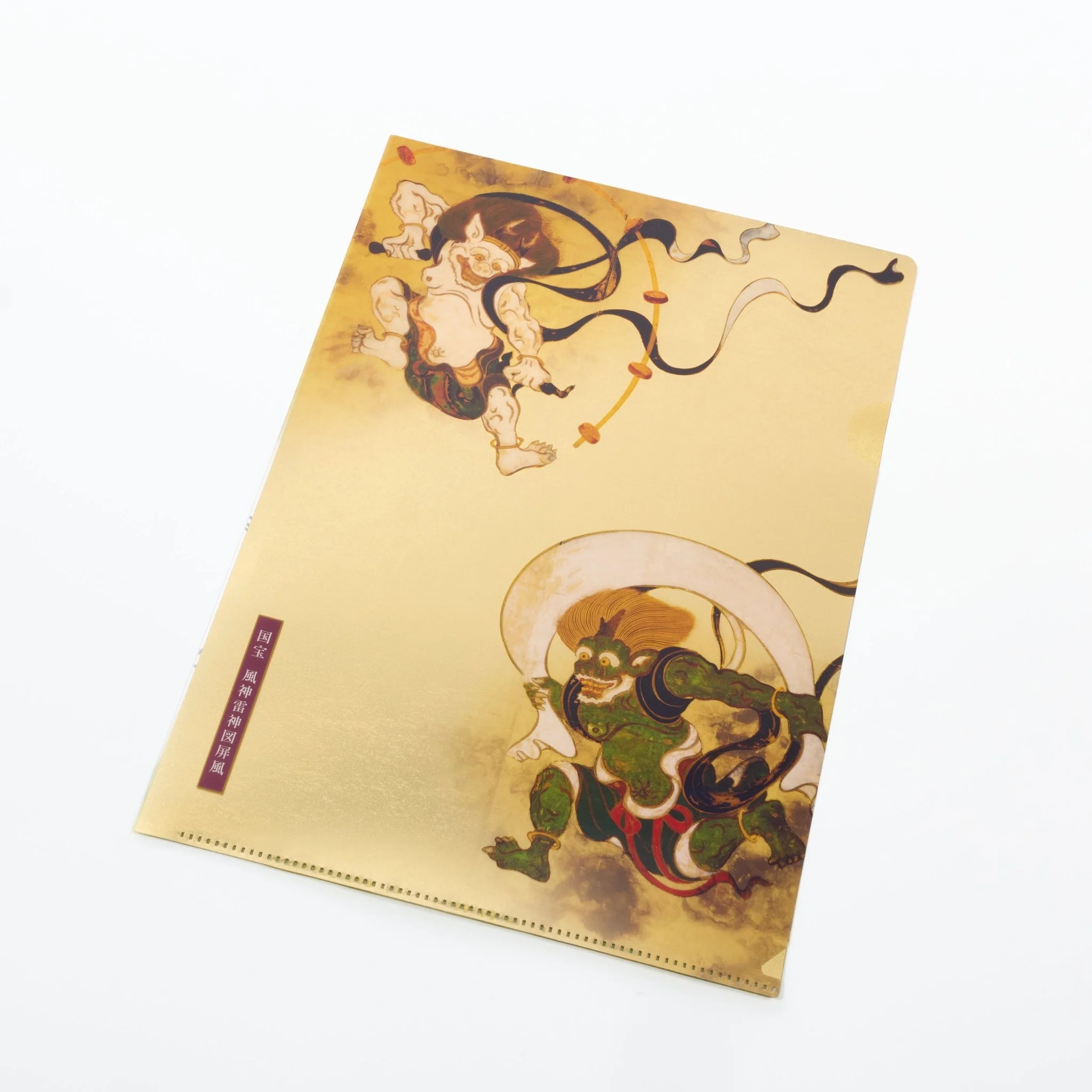 Tawaraya Sotatsu Wind God and Thunder God Folding Screen Gold Leaf A4 Clear File / Benrido