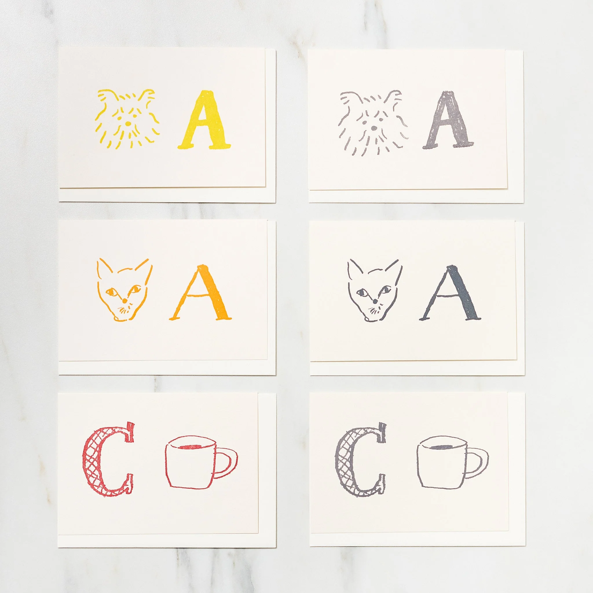 Alphabet Motif Izumi Shiokawa Card / Letterpress Letters