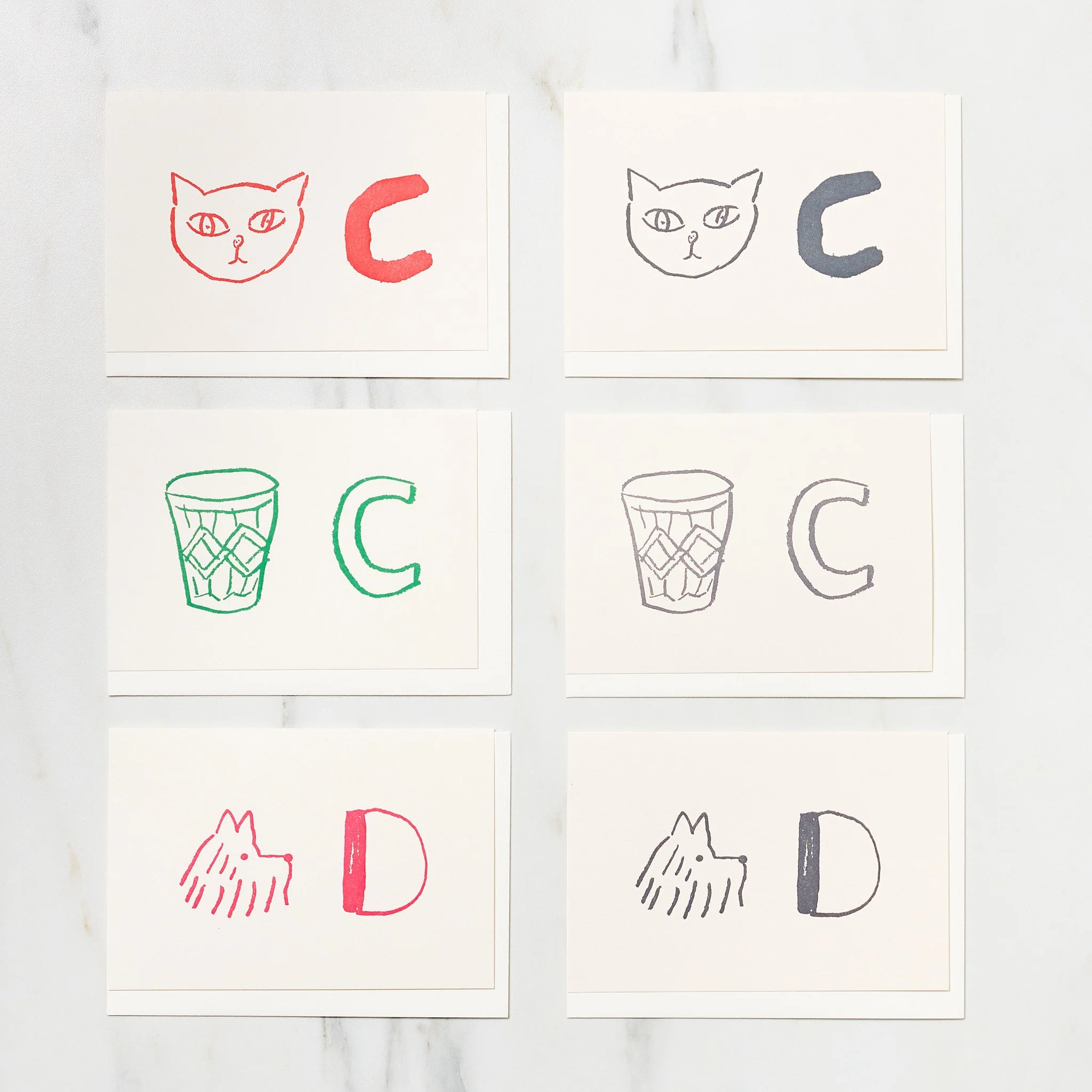 Alphabet Motif Izumi Shiokawa Card / Letterpress Letters - Image 2