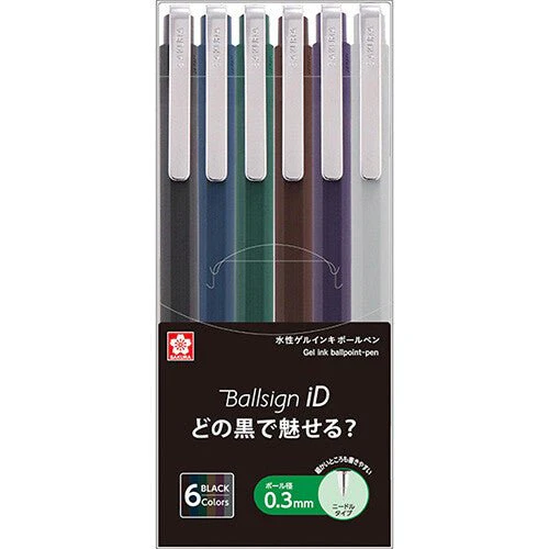 Ballsign iD Single 6 Color Gel Pen Set / SAKURA