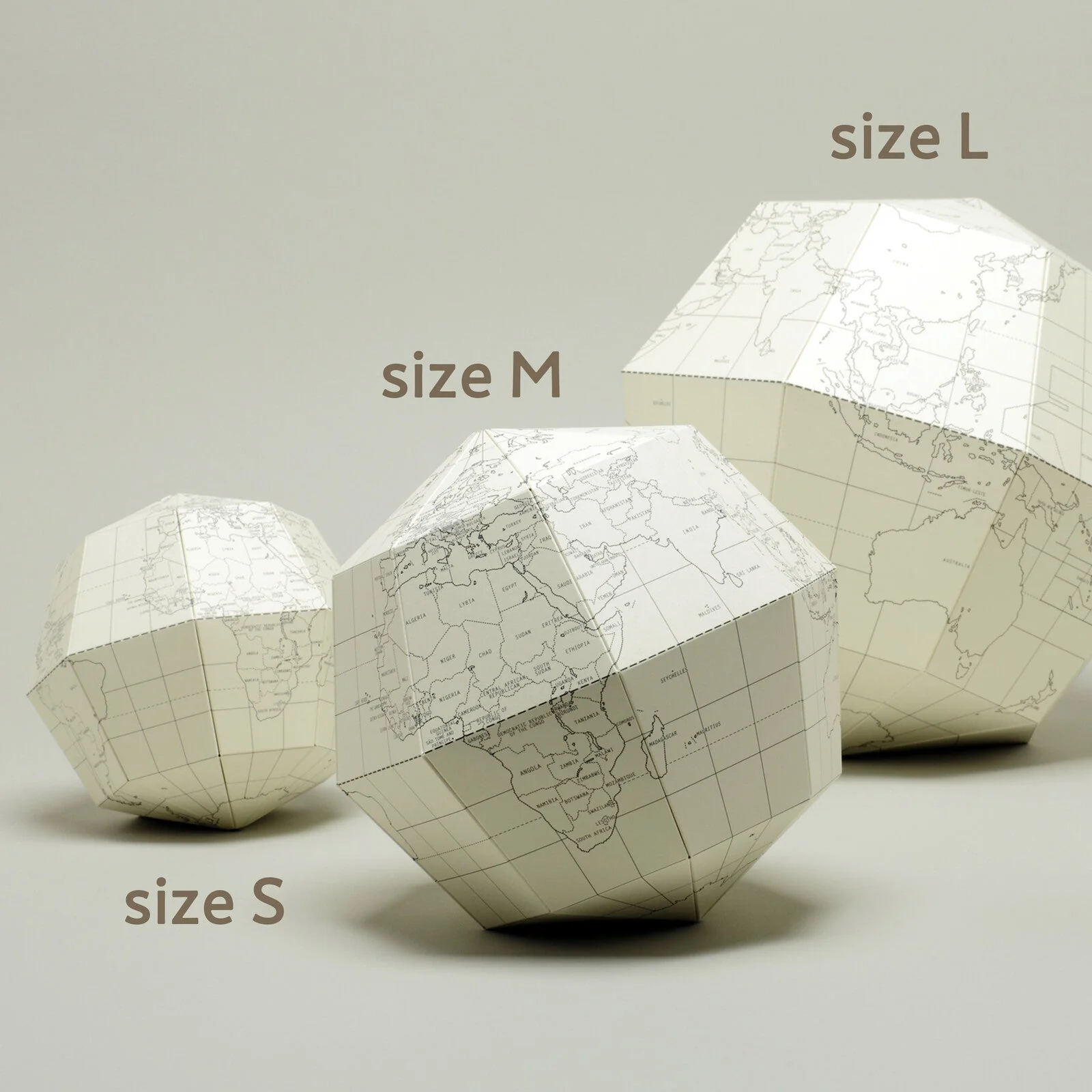 Blank Paper Globe Assembling Kit / Marumo Printing