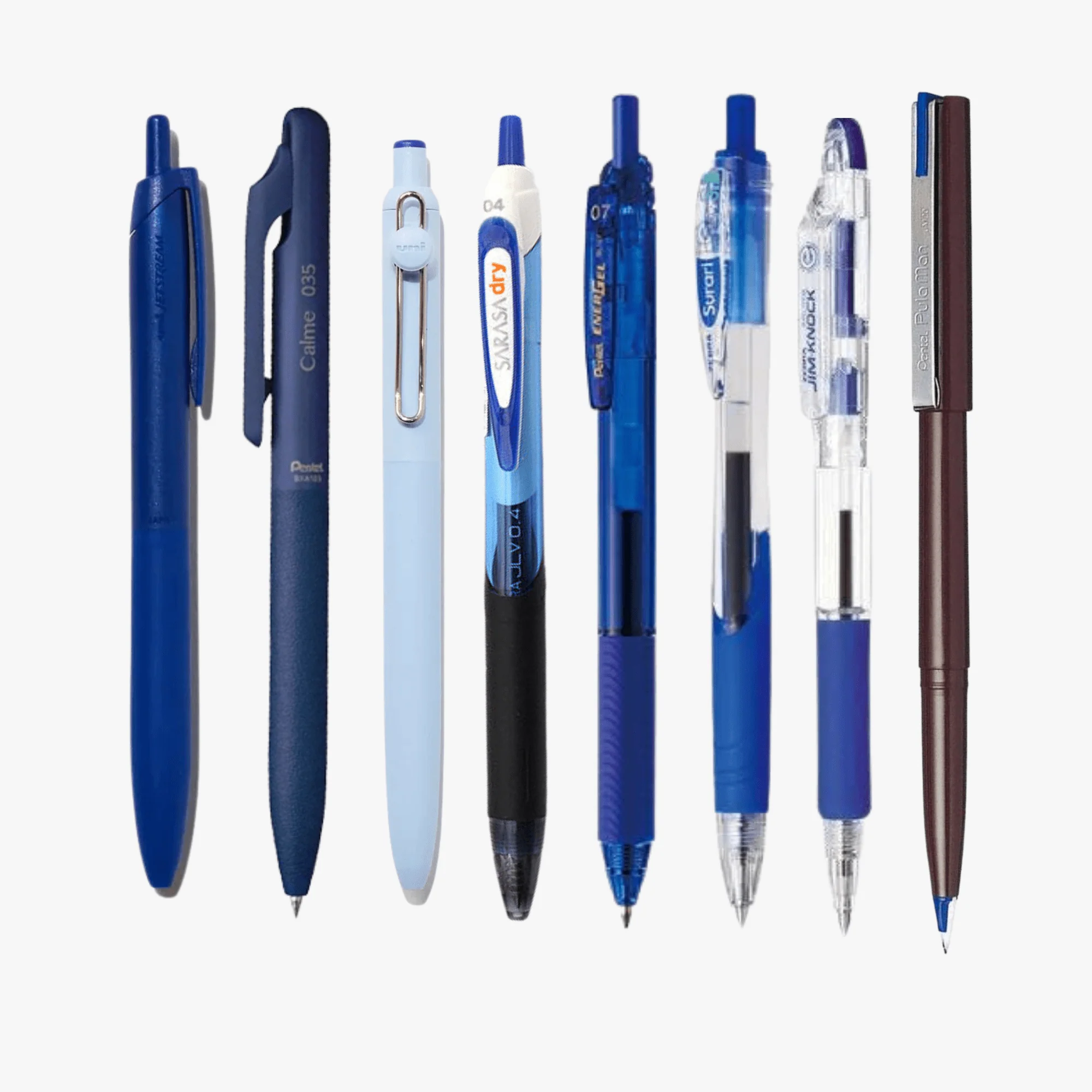 Blue Ink Pen Sampler Pack of 8