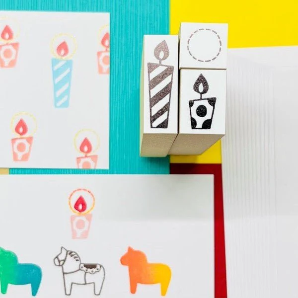 Candle Wood Stamp Set of 3 / Morita Inbou - Image 4