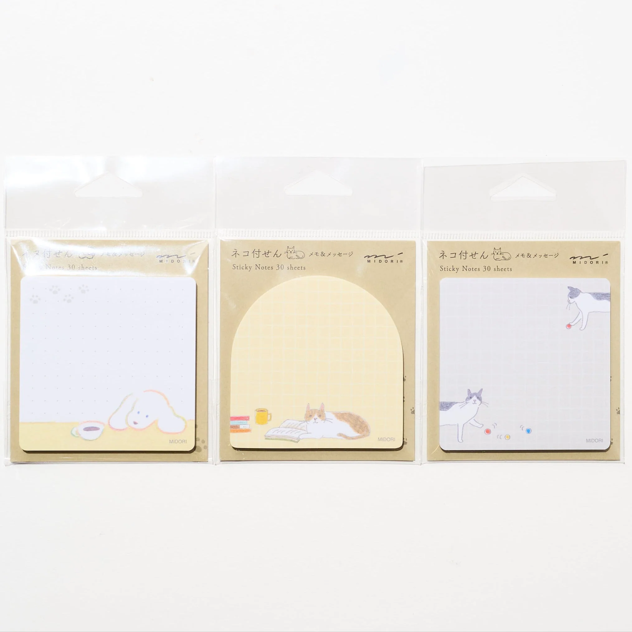 Cat and Dog Message Sticky Notes / MIDORI