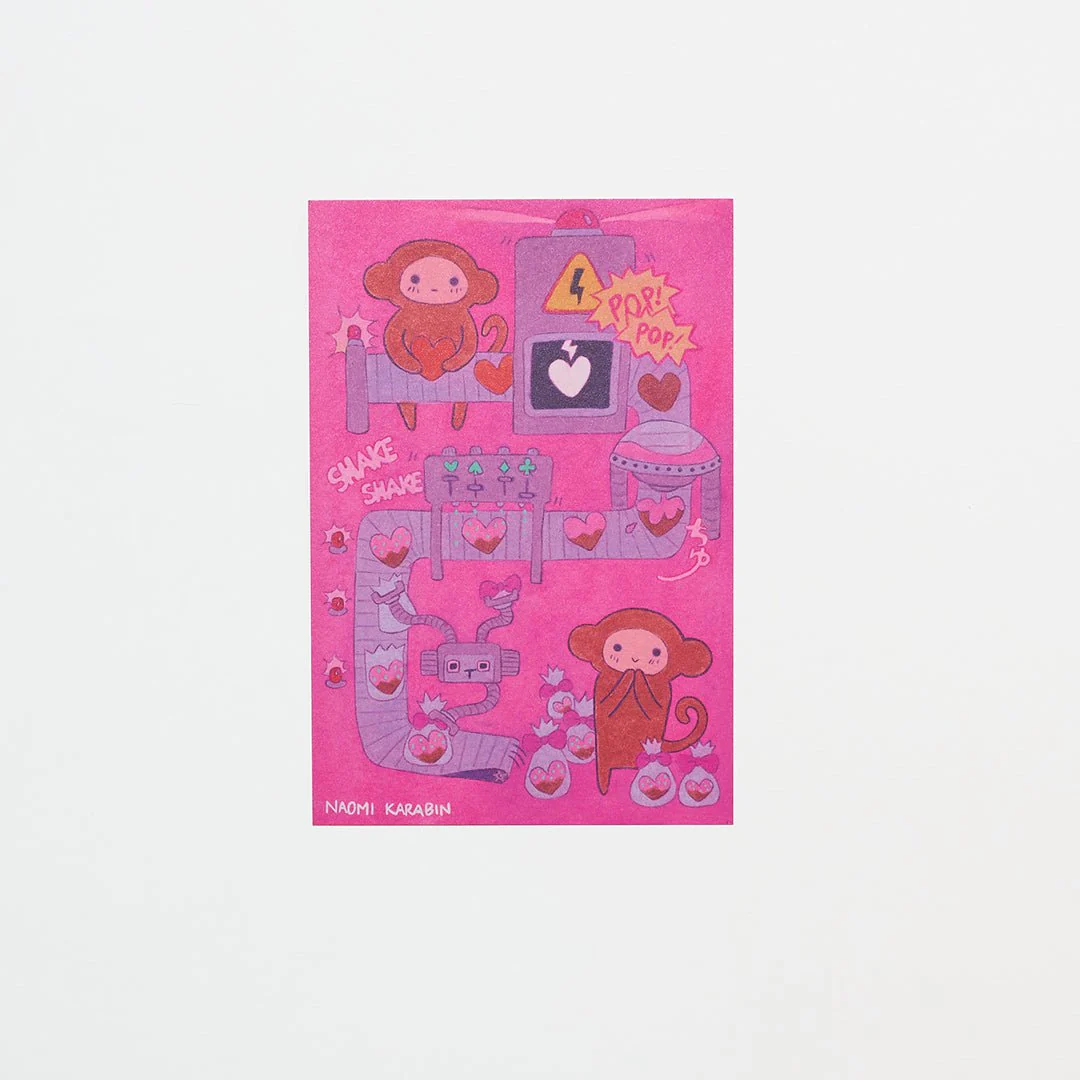 "Chocolate Factory of My Heart" Washi Postcard by Naomi Karabin / Bungu - Image 3