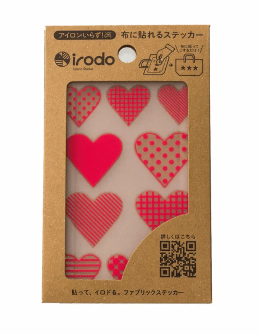 Fabric Sticker Set Heart Pattern / irodo