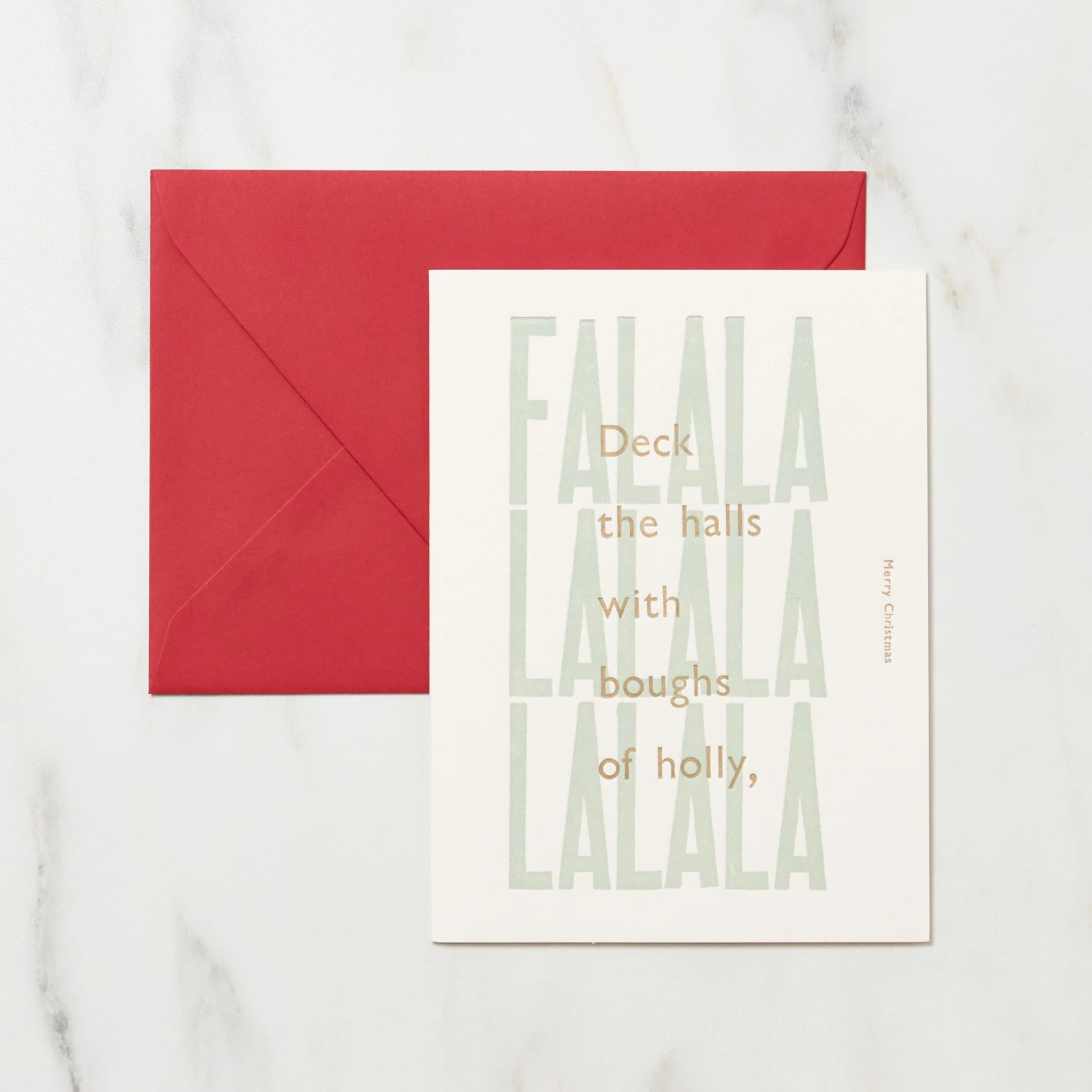 "Deck the Halls" Christmas Card / Letterpress Letters - Image 2