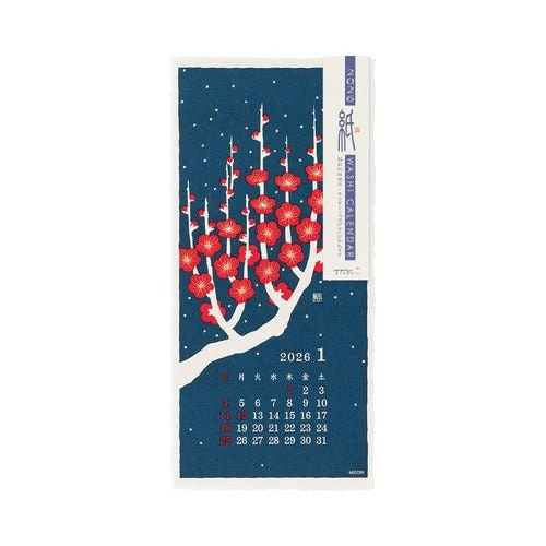 Floral Echizen Washi Paper Calendar 2026 / MIDORI
