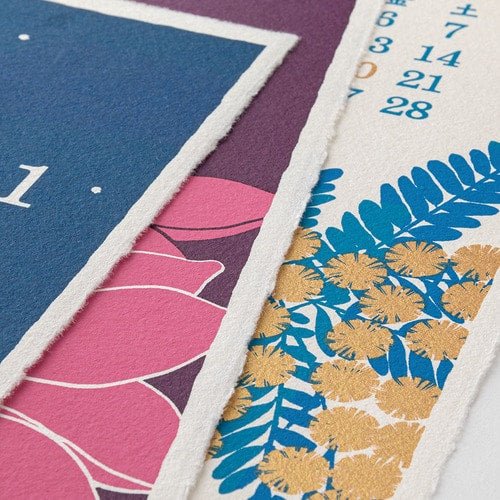 Floral Echizen Washi Paper Calendar 2026 / MIDORI - Image 11