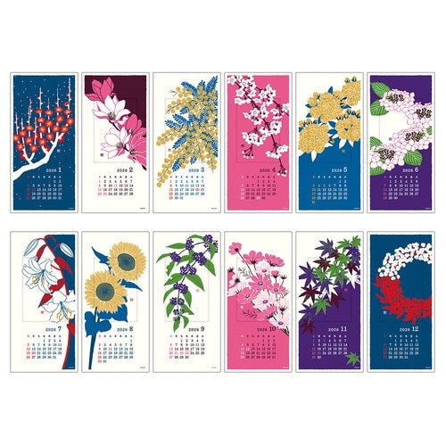 Floral Echizen Washi Paper Calendar 2026 / MIDORI - Image 7