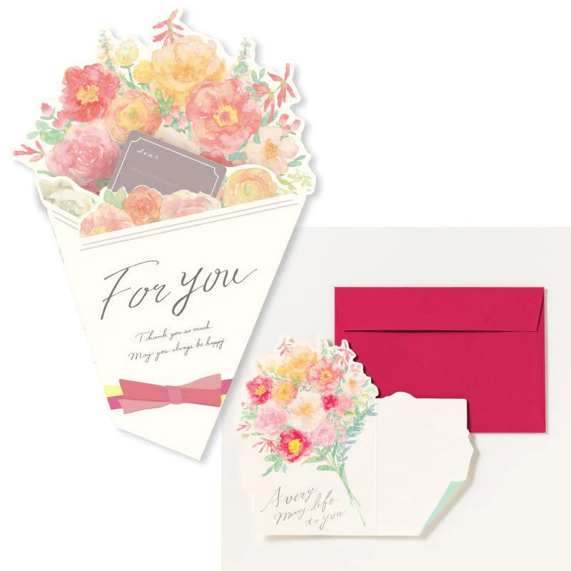 Flower Bouquet Message Card with Envelope / IROHA PUBLISHING