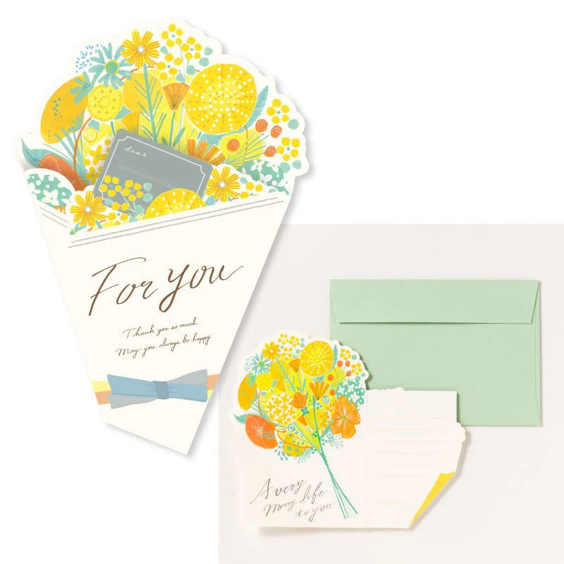 Flower Bouquet Message Card with Envelope / IROHA PUBLISHING - Image 2
