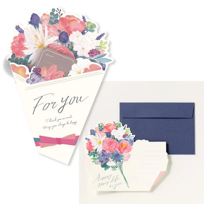 Flower Bouquet Message Card with Envelope / IROHA PUBLISHING - Image 3