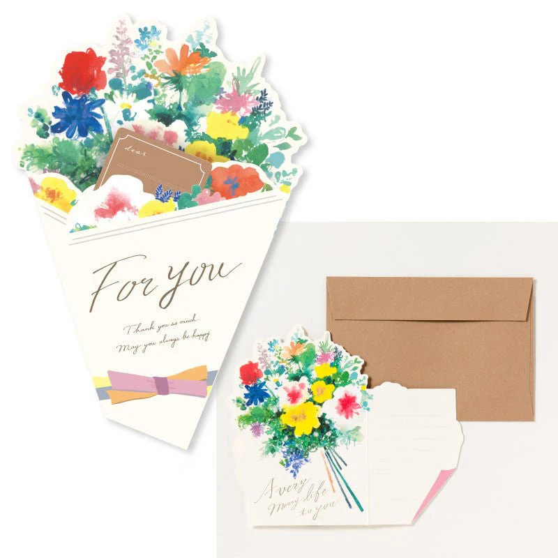 Flower Bouquet Message Card with Envelope / IROHA PUBLISHING - Image 4