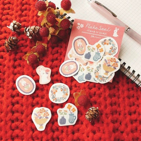Flower Bunny Flake Stickers / Furukawa Shiko - Image 2