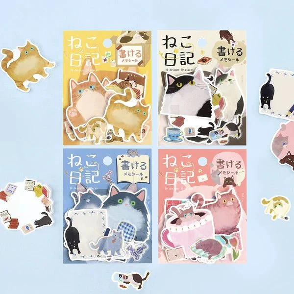 Foil Stamping "Cat Diary" Memo Flake Stickers / BGM