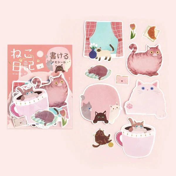 Foil Stamping "Cat Diary" Memo Flake Stickers / BGM - Image 11