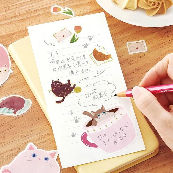 Foil Stamping "Cat Diary" Memo Flake Stickers / BGM - Image 13