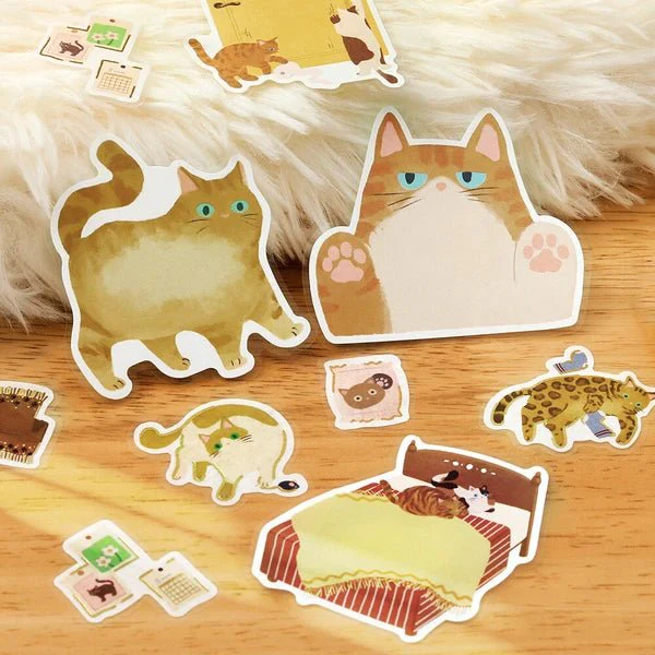 Foil Stamping "Cat Diary" Memo Flake Stickers / BGM - Image 3