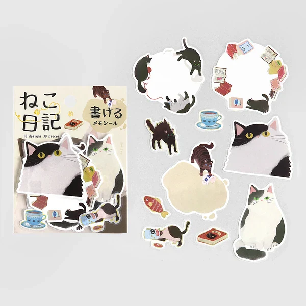 Foil Stamping "Cat Diary" Memo Flake Stickers / BGM - Image 5