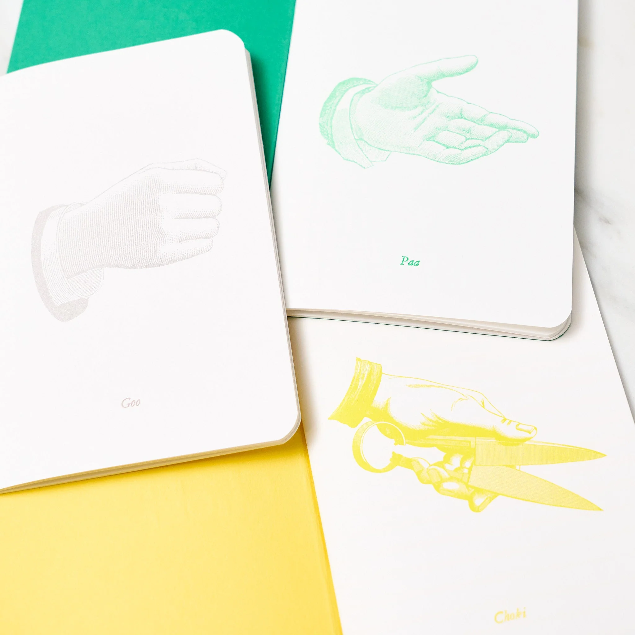 Goo Choki Paa 3 Notebook Set - Complementary / Letterpress Letters - Image 8