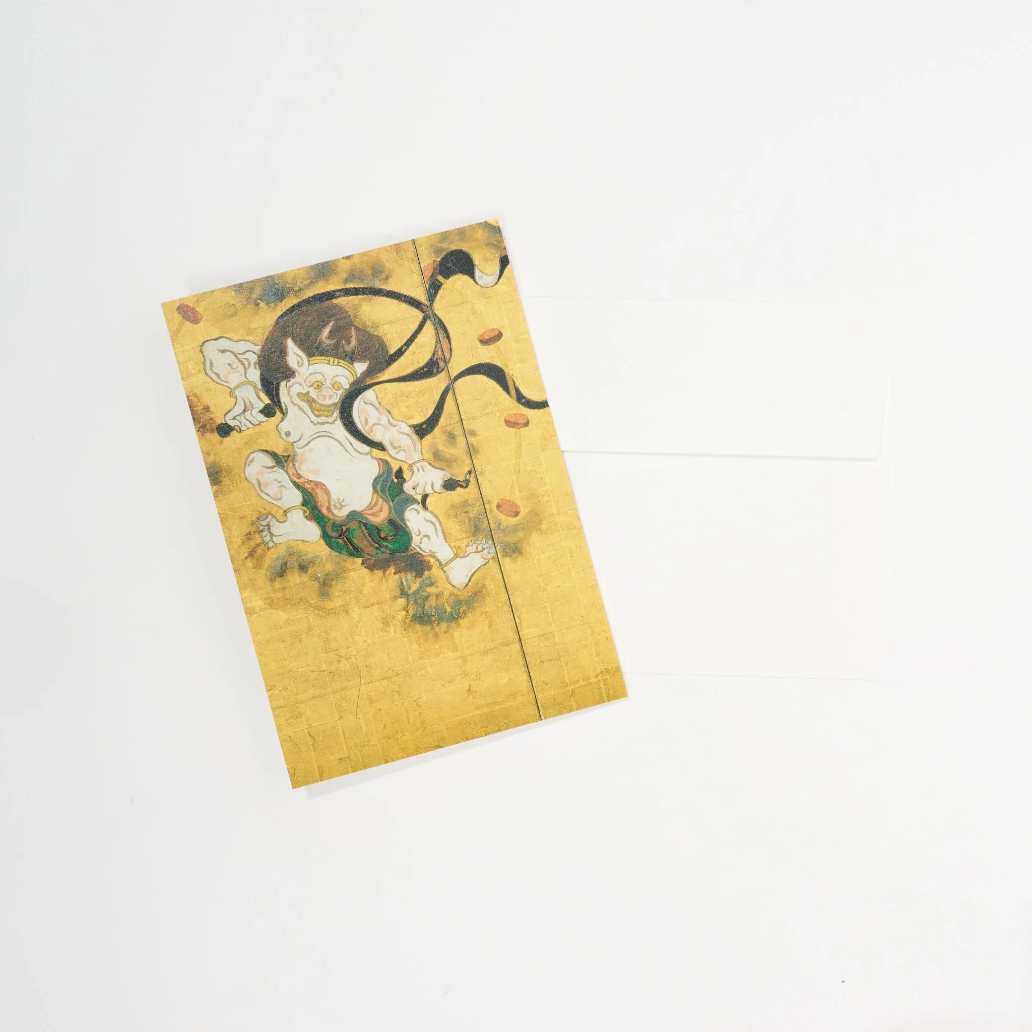 Tawaraya Sotatsu Wind God and Thunder God Folding Screen Greeting Card / Benrido