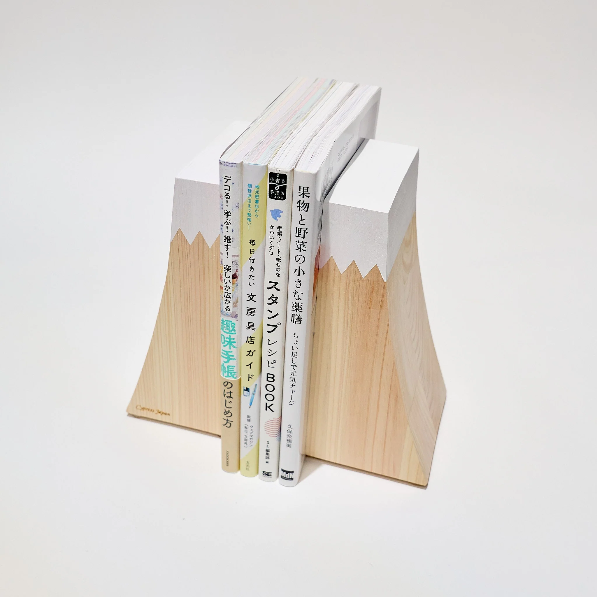 Hinoki Wood Mt. Fuji Bookend / Cypress Japan - Image 2