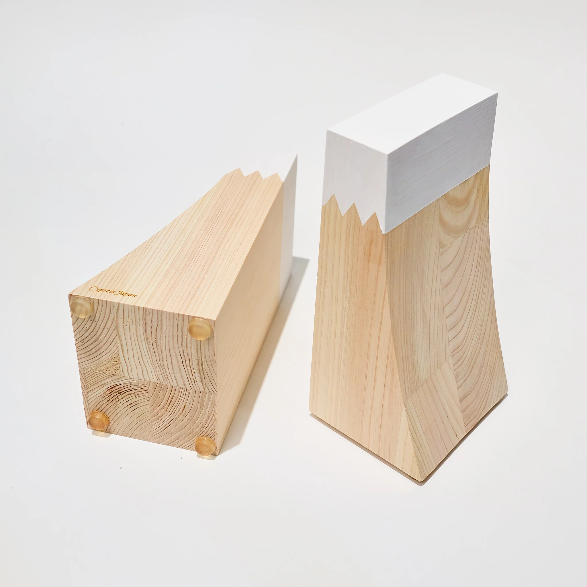 Hinoki Wood Mt. Fuji Bookend / Cypress Japan - Image 4