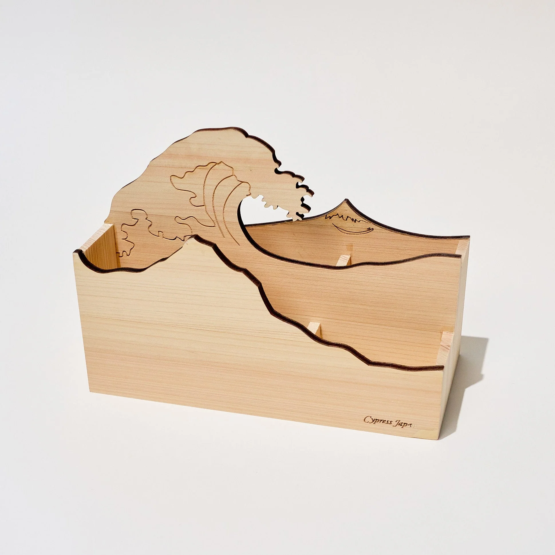 Hinoki Wood Multi-Stand Desktop Organizer / Cypress Japan