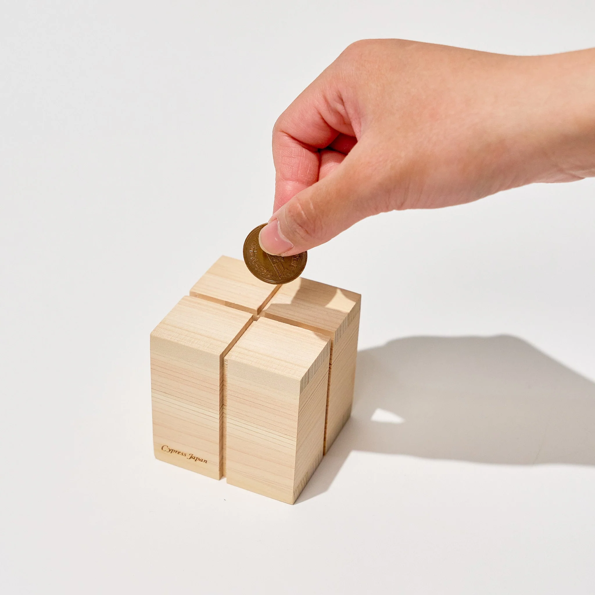 Hinoki Wood Secret Savings Box / Cypress Japan - Image 3