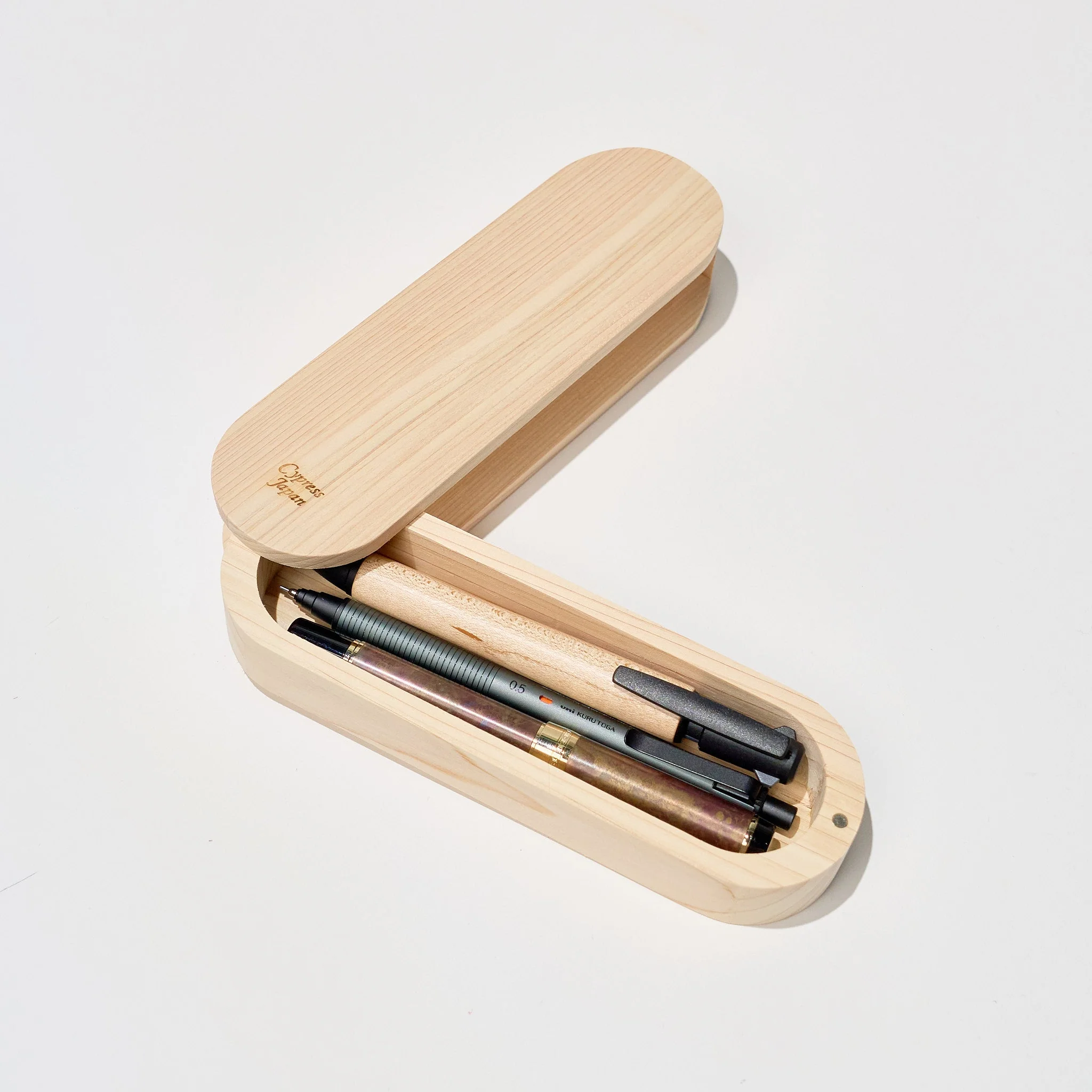 Hinoki Wood Slide Pen Case / Cypress Japan - Image 3