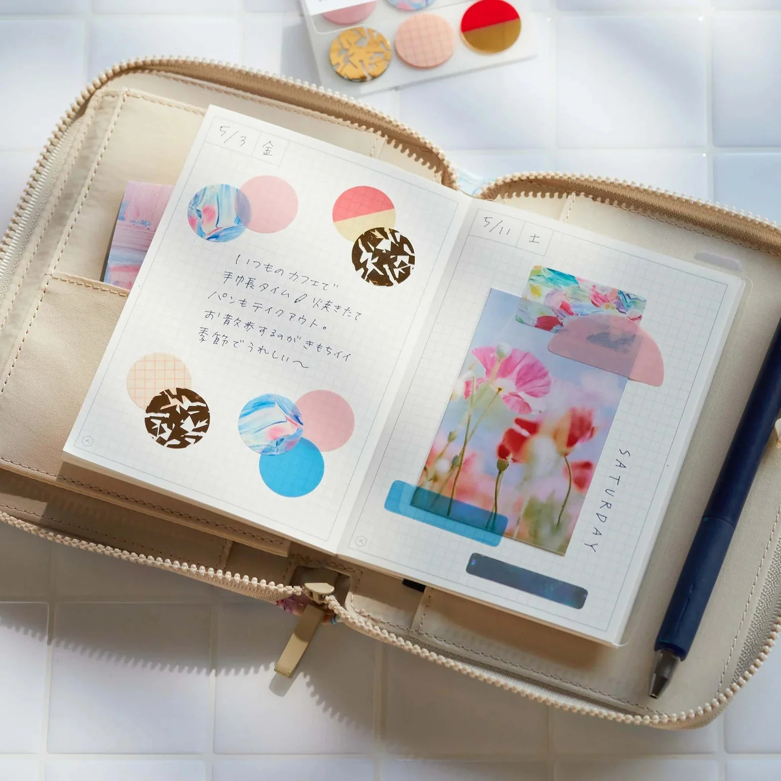 HITOTOKI NOTE Zipper Cover Passport Size / KING JIM - Image 12