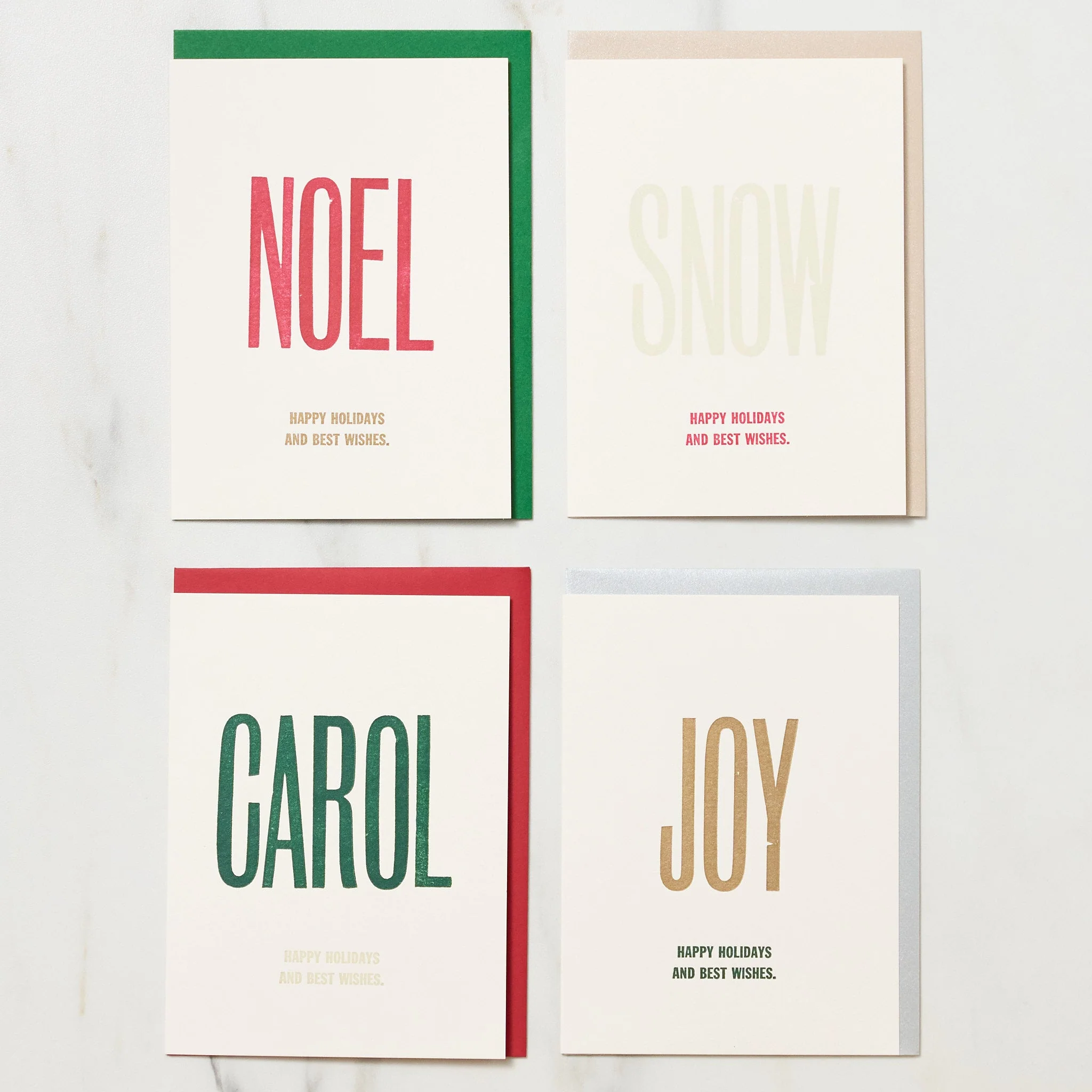 Holiday Words Christmas Card / Letterpress Letters