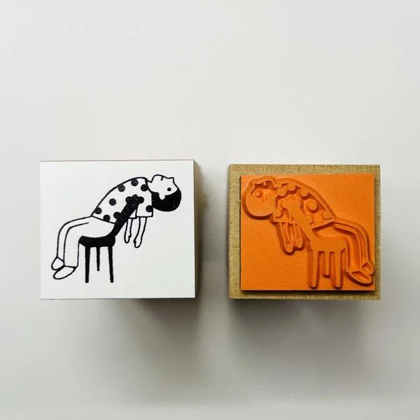 "I Can't Anymore" Humorous Wood Stamp / Morita Inbou - Image 4