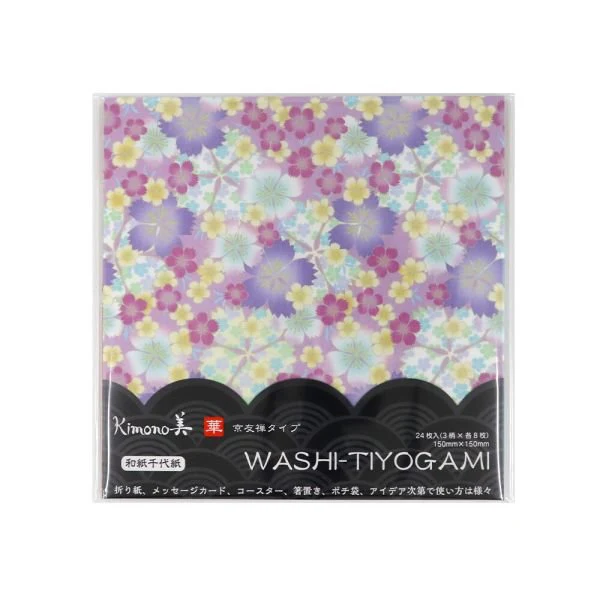 Kimono Beauty Flowers Washi Chiyogami Origami / Kamiiso