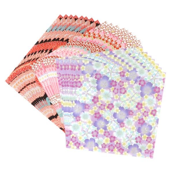 Kimono Beauty Flowers Washi Chiyogami Origami / Kamiiso - Image 2