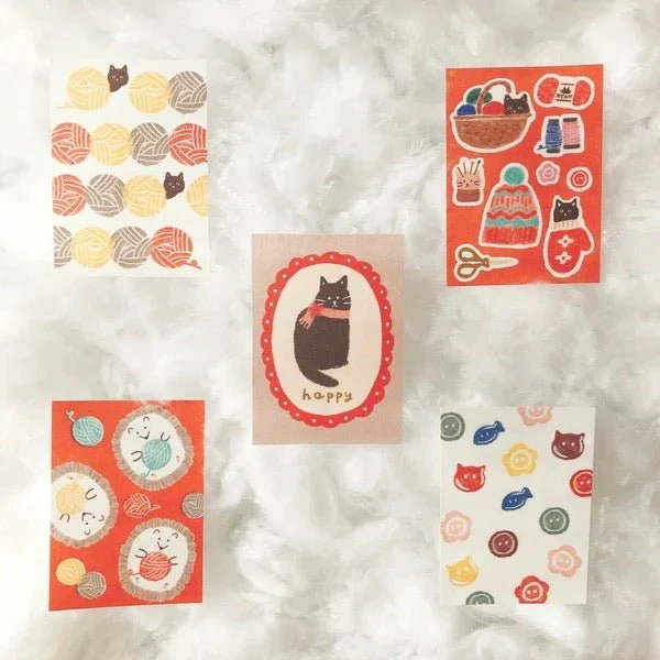[Limited] Bunny and Cat Deco Flake Seal Sticker / Furukawa Shiko - Image 4