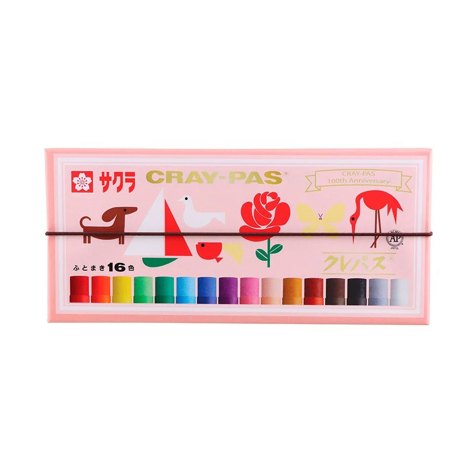 [Limited] Cray-Pas Wide 16 Colors Anniversary Oil Pastel Set / SAKURA - Image 4