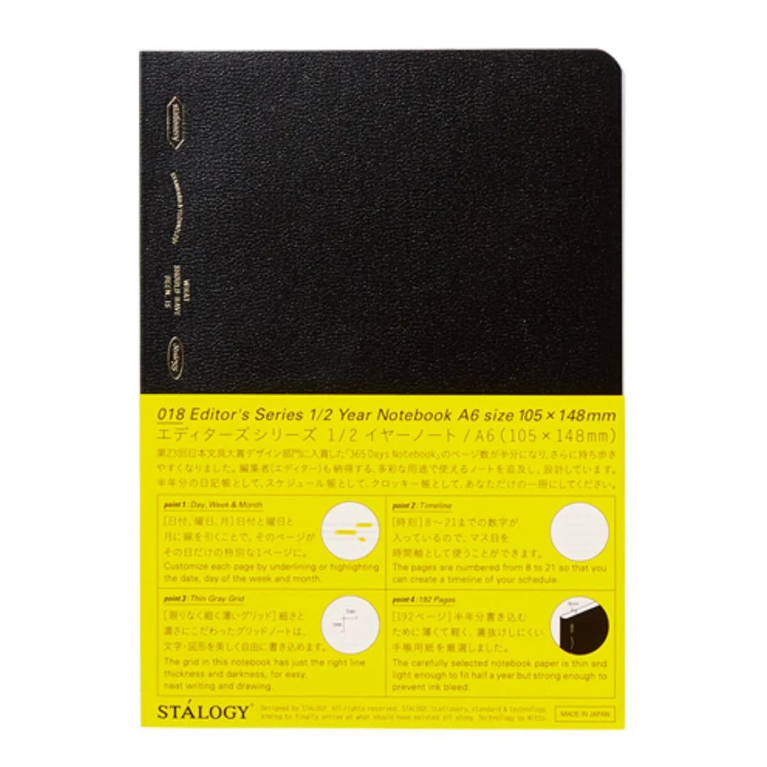 [Limited] STALOGY Editor's Series 1/2 Year Notebook / Nitto - Image 5