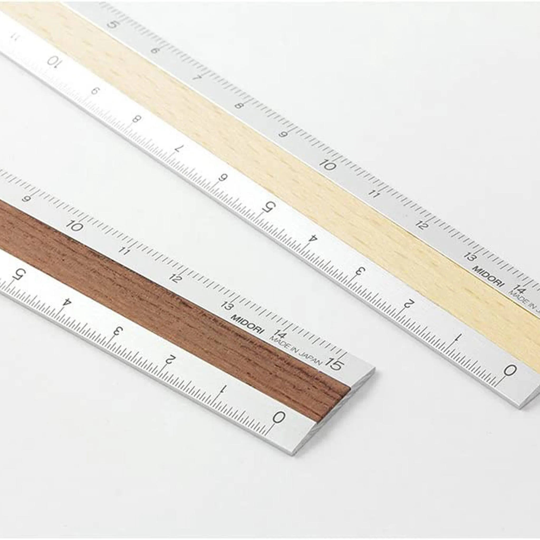 Aluminum & Wood Rulers 15cm / MIDORI - Image 9