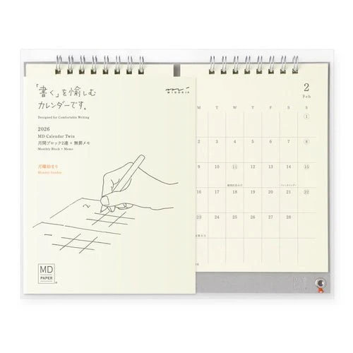 MD Twin Monthly Desk Calendar 2026 / MIDORI - Image 2