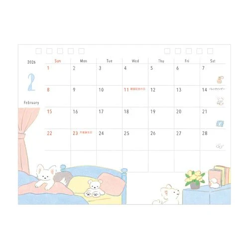 Medium Ring Desk Calendar 2026 / MIDORI - Image 3