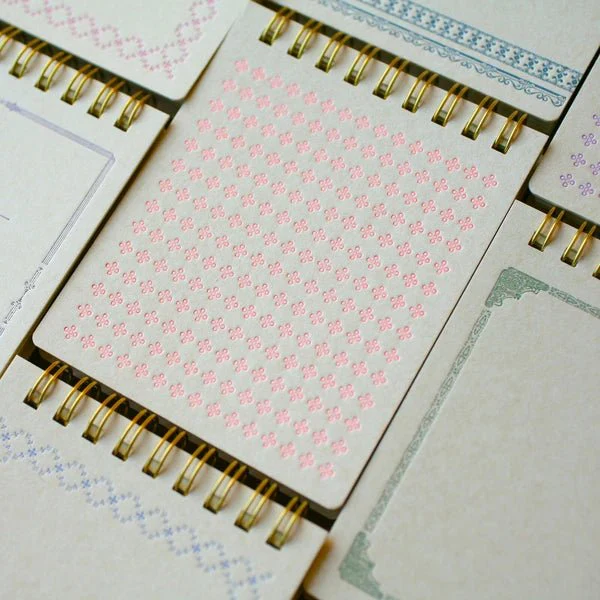 Retro Pattern Series Ring Memo Pad / Kohunkan Kappansho - Image 3