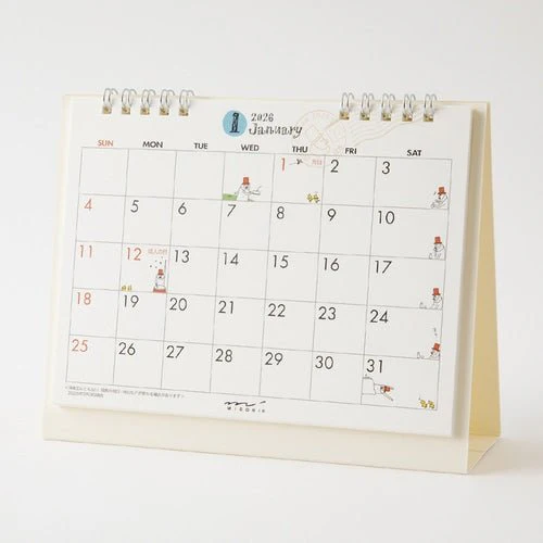 "Ojisan" Medium Ring Desk Calendar 2026 / MIDORI